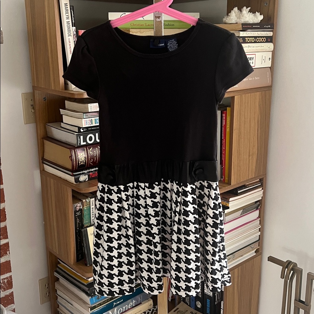 Black and White Houndstooth kids Dress